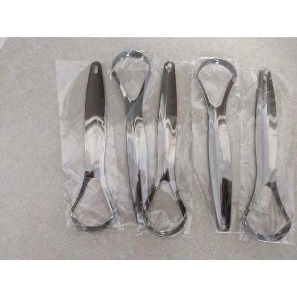 Stainless Steel Tongue Scraper Set – Oral Hygiene Cleaner for Fresh Breath - Picture 1 of 2